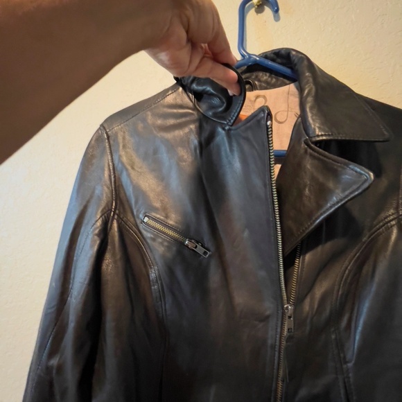 VINTAGE EMU Merino Wool Genuine Sheepskin Leather Moto Jacket โ Size Medium - Picture 4 of 11